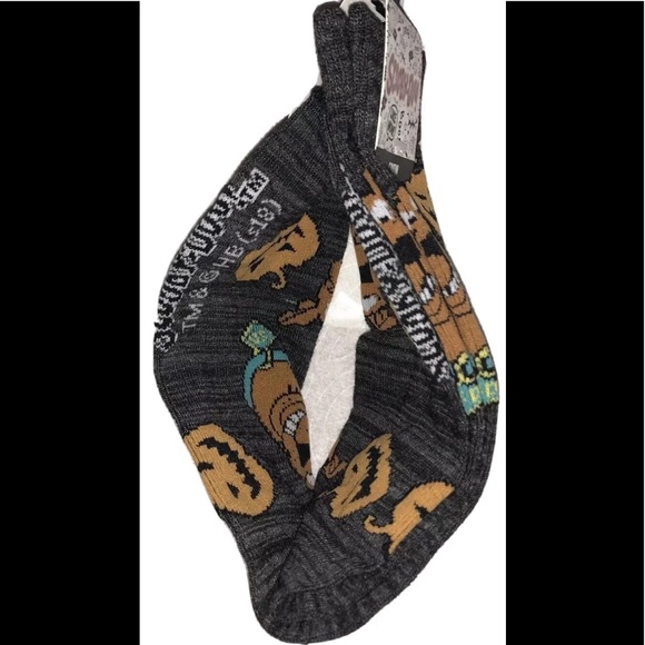 Scooby-Doo Crew Socks 1Pair Men 8-12 Gray Halloween Pumpkin Where Are You Shaggy - Picture 8 of 10